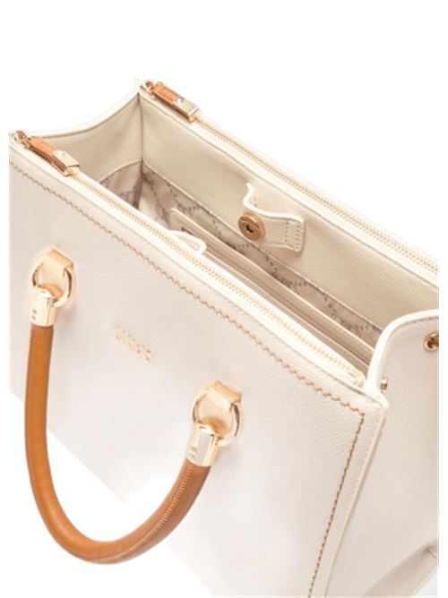 Borsa donna a mano/tracolla ecopelle crema e marrone LIU JO | AA5008-E0058C3633